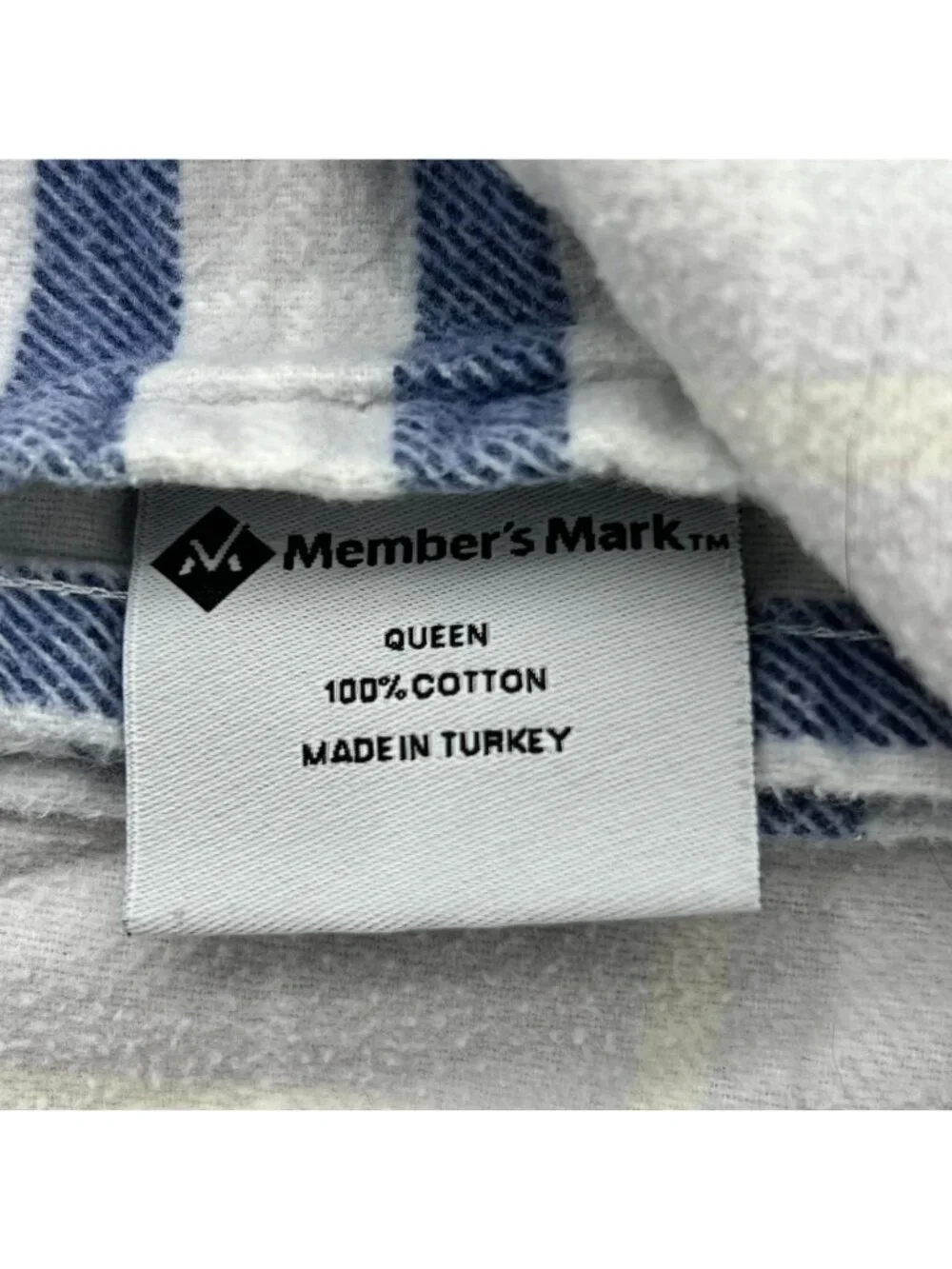 Members Mark Navy Blue 100% Cotton Luxury Queen Fitted & Flat Sheet Set